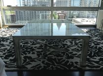 Sexy Steel Low Coffee Table In Titanium White, Cream, And Almond 1 small