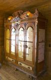 Adirondack Rustic Armoire Cabinet With Owl Carvings 1 small