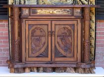 Rustic Walnut Carved Cabinet 6 small