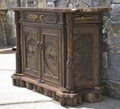 Rustic Walnut Carved Cabinet 4 small