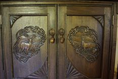 Rustic Walnut Carved Cabinet 5 small