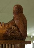 Adirondack Rustic Armoire Cabinet With Owl Carvings 3 small