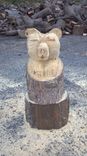 Extra Large Chainsaw Carved Natural Stump Bear 1 small