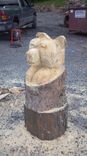 Extra Large Chainsaw Carved Natural Stump Bear 2 small