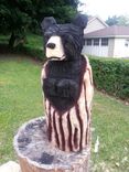 Chainsaw Carved Black Bear In A Log 3 small