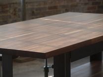 H Frame Walnut Kitchen Table With Drawers 2 small