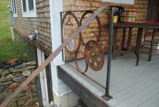 Forged Iron Wagon/Gear Wheel Railing 6 small