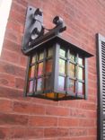 Forged Iron Stained Glass Row House Lantern 2 small