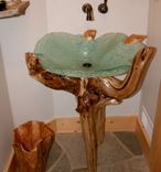 Slump Glass Powder Room/Bathroom Sink 1 small