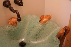 Slump Glass Powder Room/Bathroom Sink 2 small