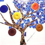 Wall Decor Tree Mosaic With Colored Rondelles 2 small