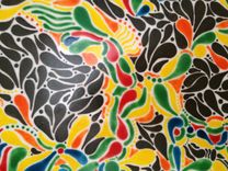 Wall Decor Glass Painting Peacock Colors 9 small
