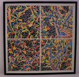 Wall Decor Glass Painting Peacock Colors 7 small
