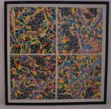 Wall Decor Glass Painting Peacock Colors 1 small