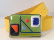 Retro Fused Glass Belt Buckle 1 small