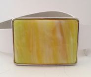 Bright Sunshine Yellow With A Little Orange, Fused Glass Belt Buckle 1 small