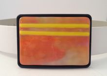 Peach And Yellow Fused Glass Belt Buckle 1 small