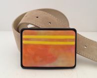 Peach And Yellow Fused Glass Belt Buckle 2 small