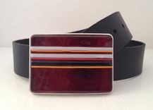 Bright Red Fused Glass Belt Buckle 1 small
