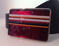 Bright Red Fused Glass Belt Buckle 2 small