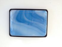 Sky Blue Fused Glass Belt Buckle 2 small
