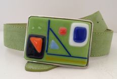 Retro Fused Glass Belt Buckle 2 small