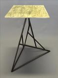 Abstract Metal End Table W/ Blackened Steel 1 small