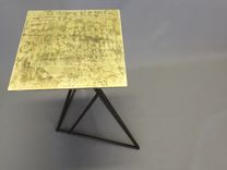Abstract Metal End Table W/ Blackened Steel 4 small