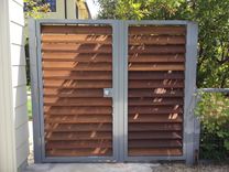Aluminum + Ipe Modern Metal Gate 2 small