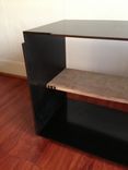 Szk Metals 'Siv' Modern Metal Coffee Table Console W/ Wood Shelf 2 small