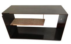 Szk Metals 'Siv' Modern Metal Coffee Table Console W/ Wood Shelf 1 small