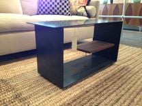 Szk Metals 'Siv2' Modern Metal Coffee Table Console W/ Wood Shelf 1 small