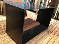 Szk Metals 'Siv2' Modern Metal Coffee Table Console W/ Wood Shelf 3 small