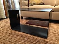 Szk Metals 'Siv2' Modern Metal Coffee Table Console W/ Wood Shelf 4 small