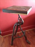 Abstract Sculptural Forged Steel End / Pedestal Table 3 small