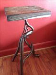 Abstract Sculptural Forged Steel End / Pedestal Table 4 small