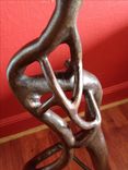 Abstract Sculptural Forged Steel End / Pedestal Table 6 small