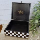 Black White Checked Decorative Box Checkerboard Decor Storage Hand Painted Check 2 small