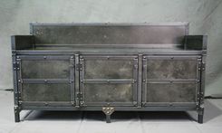 Industrial Style Bench With Storage. Heavy Duty Vintage Seating. Handmade Mudroom Bench. Solid Steel 1 small