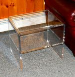 Acrylic Waterfall Edge Side/End Table With Shelf.  Hand Crafted, Custom Made 5 small