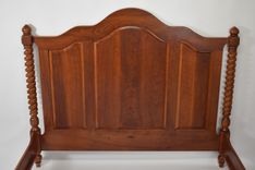 Custom Black Cherry Bed With Hand Carved Spiral Posts 4 small