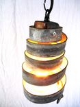 Wine Barrel Ring Pendant Light - Copula - Made From Retired California Wine Barrel Rings 3 small