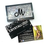 Personalized Crystallized Custom Business Card Holder Genuine European Crystals Bedazzled 1 small