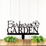 Personalized Metal Garden Name Plaque with Butterfly Insect 1 small