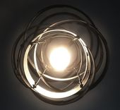 Vortex, Recycled Wine Barrel Steel Rings, Metal Hoops Pendant Light 4 small