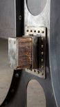 Drafting Table Desk -  Glass, Steel, Wood, Brass 4 small