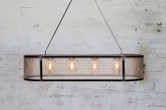 Custom Basket Light Fixture, Stainless Mesh 1 small