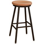 Reclaimed Barnboard Oak & Custom Raw Steel Bar Stools 3 small