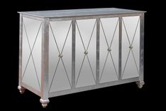 Hollywood Glam Tv Lift Cabinet In Silver Leaf And Mirrors Up To 60 2 small
