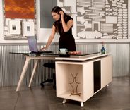 Jen Modern Desk & Credenza Glass Top 1 small
